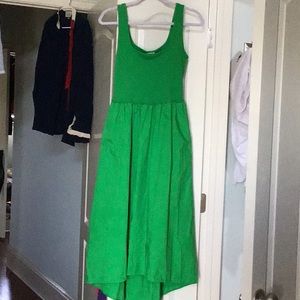 Kelly green midi dress with pockets